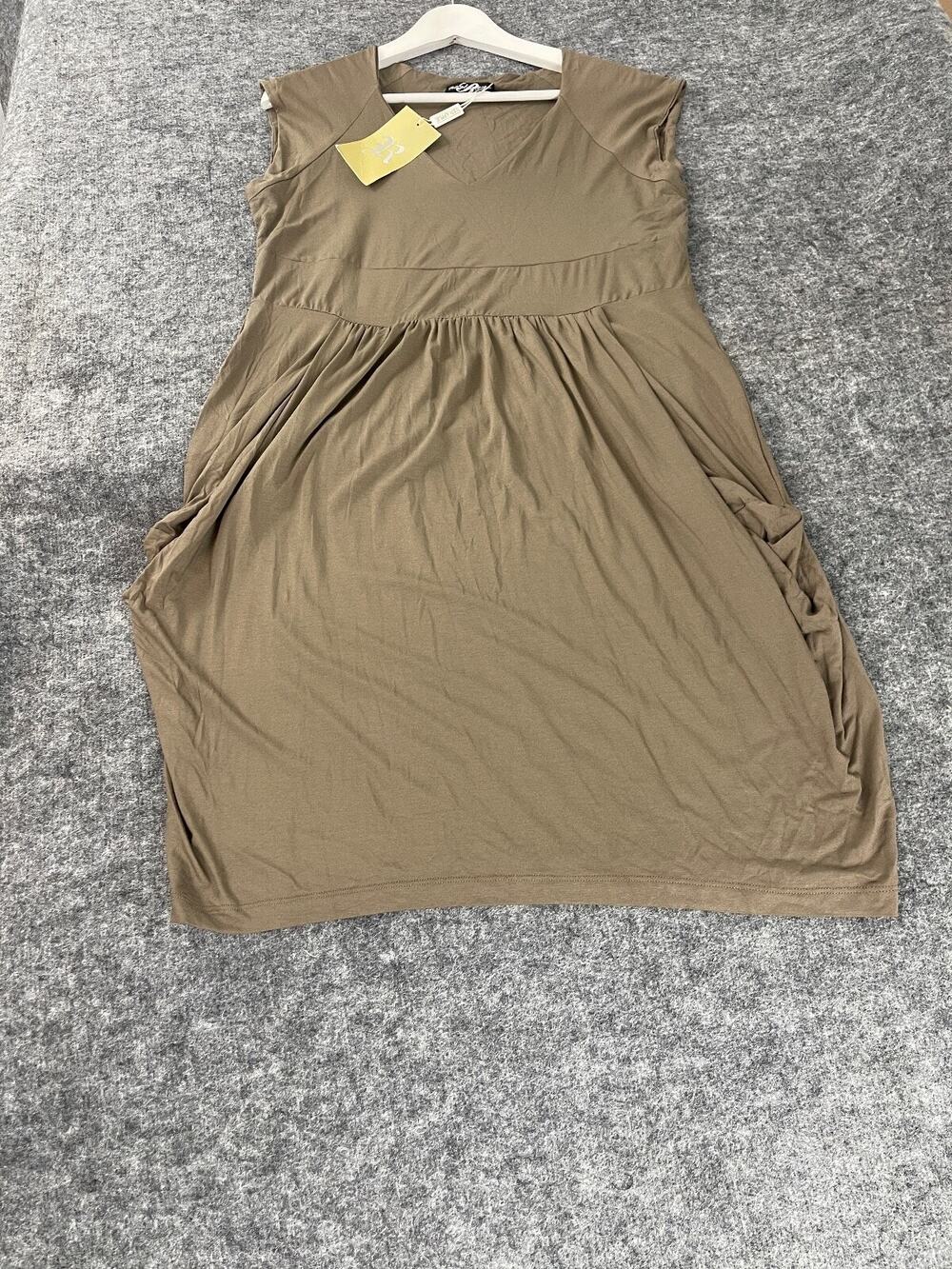 Red Apple Sheath Swing Dress Womens Large Short Sleeve Brown A Line n336